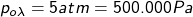 p_{o\lambda} =5atm=500.000Pa